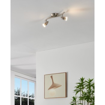 Plafoniera MAGNUM-LED nichel satinat/crom Eglo 92642, 33x10.5 cm, 2xGU10