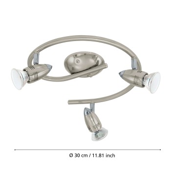Plafoniera MAGNUM-LED nichel satinat/crom Eglo 92643, L25.5 cm, 3xGU10