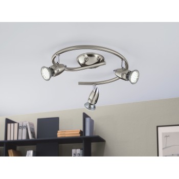Plafoniera MAGNUM-LED nichel satinat/crom Eglo 92643, L25.5 cm, 3xGU10
