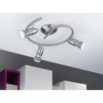 Plafoniera MAGNUM-LED nichel satinat/crom Eglo 92643, L25.5 cm, 3xGU10