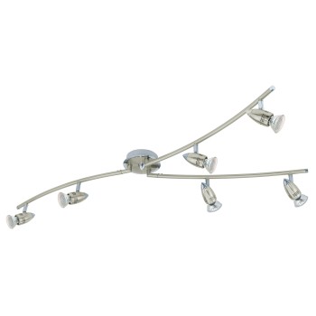 Plafoniera MAGNUM-LED nichel satinat/crom Eglo 92645, L105 cm, 6xGU10
