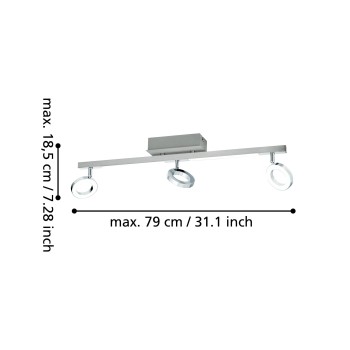 Plafoniera LED LED CARDILLIO 1 aluminium/crom Eglo 96181, 68.5x8.5 cm, 3.2W