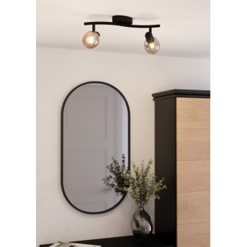 Plafoniera POLLICA negru Eglo 98625, 36.5x16.5 cm, 2xE14