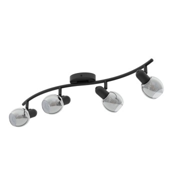 Plafoniera POLLICA negru Eglo 98626, 64x22 cm, 4xE14