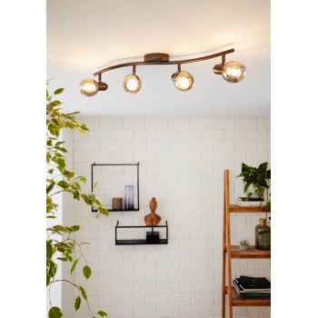 Plafoniera POLLICA negru Eglo 98626, 64x22 cm, 4xE14