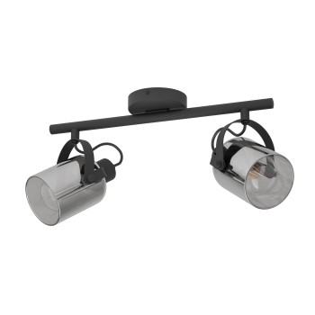 Plafoniera BERREGAS negru/crom Eglo 99053, 44x11 cm, 2xE27