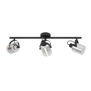 Plafoniera BERREGAS negru/crom Eglo 99054, 77.5x11 cm, 3xE27