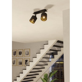 Plafoniera ESTEPERRA negru Eglo 99277, 33.5x9 cm, 2xE27