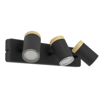 Plafoniera CONSUMA negru/maro Eglo 300002, 40x10 cm, 3xGU10