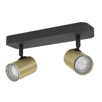 Plafoniera CONSUMA 1 negru/brushed brass Eglo 300584, 28x8 cm, 2xGU10