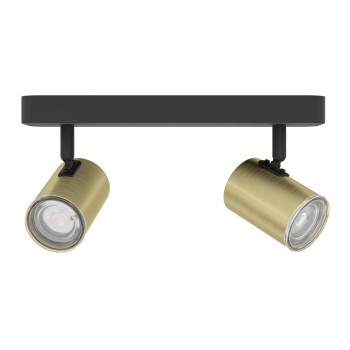 Plafoniera CONSUMA 1 negru/brushed brass Eglo 300584, 28x8 cm, 2xGU10