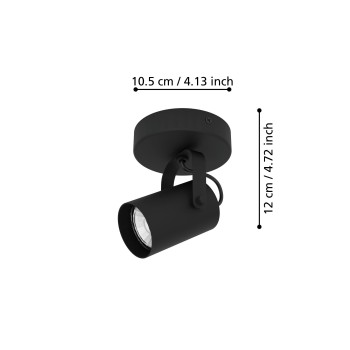 Plafoniera SOREGO negru Eglo 900331, 11x10.5 cm, 1xGU10