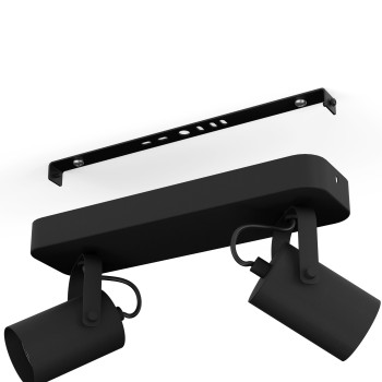 Plafoniera SOREGO negru Eglo 900332, 28x10 cm, 2xGU10