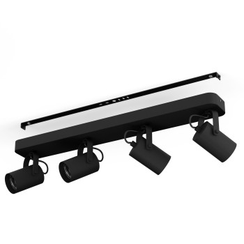 Plafoniera SOREGO negru Eglo 900333, 58x10 cm, 4xGU10