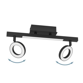 Plafoniera LED LED CARDILLIO 2 negru Eglo 900514, 38.5x8.5 cm, 3.2W