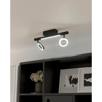 Plafoniera LED LED CARDILLIO 2 negru Eglo 900514, 38.5x8.5 cm, 3.2W