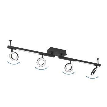 Plafoniera LED LED CARDILLIO 2 negru Eglo 900516, 98.5x8.5 cm, 3.2W