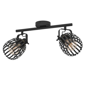 Plafoniera GIRONA negru/brushed brass Eglo 900662, 44x19 cm, 2xE27