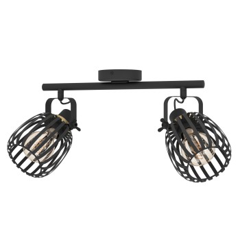 Plafoniera GIRONA negru/brushed brass Eglo 900662, 44x19 cm, 2xE27