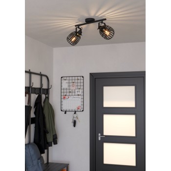 Plafoniera GIRONA negru/brushed brass Eglo 900662, 44x19 cm, 2xE27
