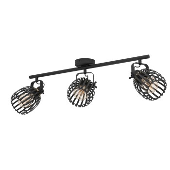 Plafoniera GIRONA negru/brushed brass Eglo 900663, 77.5x19 cm, 3xE27