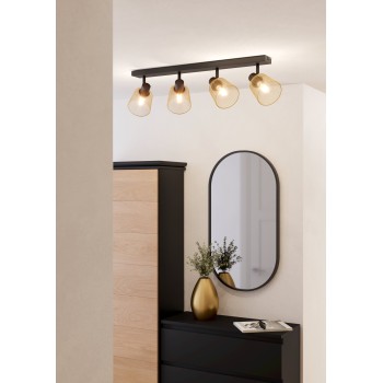Plafoniera COSLADA negru Eglo 900695, 79x8 cm, 4xE27