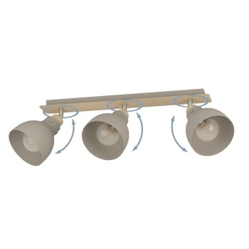 Plafoniera ARRECIFE maro/nichel satinat Eglo 900713, 74.5x14.5 cm, 3xE27