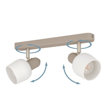Plafoniera CORATO sandy/nichel satinat Eglo 900715, 30x12.5 cm, 2xE14