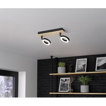 Plafoniera LED LED RIELVES maro/negru Eglo 901203, 28x7 cm, 4.2W