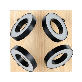 Plafoniera LED LED RIELVES maro/negru Eglo 901205, 17x17 cm, 4.2W