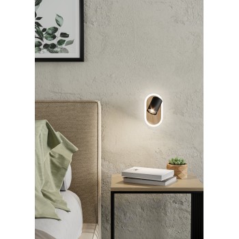 Plafoniera LED LED RIMBOCCHI negru/maro Eglo 901631, 18x10 cm, 7W