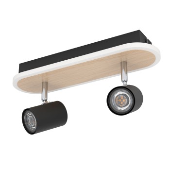 Plafoniera LED LED RIMBOCCHI negru/maro Eglo 901632, 34x10 cm, 12W