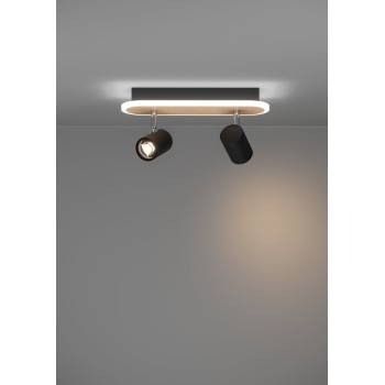 Plafoniera LED LED RIMBOCCHI negru/maro Eglo 901632, 34x10 cm, 12W