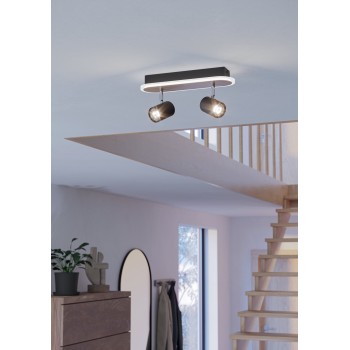 Plafoniera LED LED RIMBOCCHI negru/maro Eglo 901632, 34x10 cm, 12W