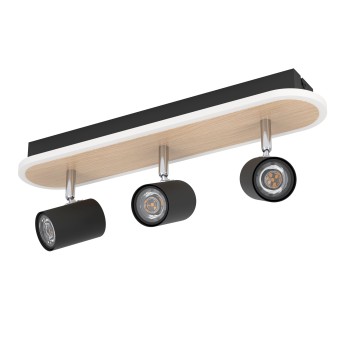 Plafoniera LED LED RIMBOCCHI negru/maro Eglo 901633, 46x10 cm, 20W