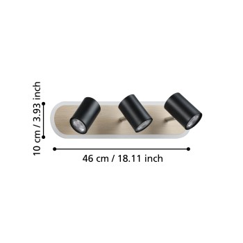 Plafoniera LED LED RIMBOCCHI negru/maro Eglo 901633, 46x10 cm, 20W