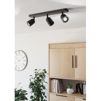 Plafoniera CAMALDOLI negru Eglo 901954, 52x4.5 cm, 3xGU10