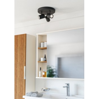 Plafoniera CONSUMA 1 negru Eglo 901965, D25 cm, 3xGU10