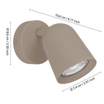 Plafoniera CAMALDOLI nisipiu Eglo 902343, L8.5 cm, 1xGU10