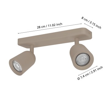 Plafoniera CAMALDOLI sandy Eglo 902344, 30x4.5 cm, 2xGU10