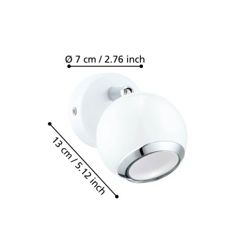 Aplica de perete tip spot BIMEDA Eglo 31001, 1xGU10