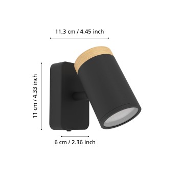 Aplica de perete tip spot CONSUMA Eglo 300001, 1xGU10