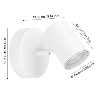 Aplica de perete tip spot CONSUMA 1 Eglo 901961, 1xGU10