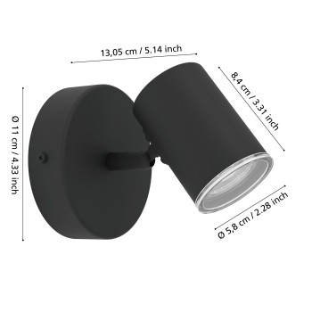 Aplica de perete tip spot CONSUMA 1 Eglo 901964, 1xGU10