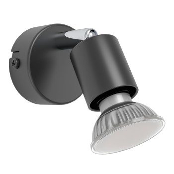 Aplica de perete STECCI-E negru Eglo 74211, D6 cm, 1xGU10