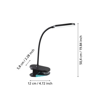 Lampa de birou cu clema LED RAIZAL Eglo 75596, 1.7W