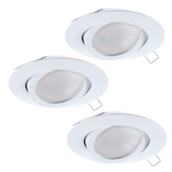 Set 3 spoturi incastrate TEDO Eglo 31683, D8 cm, 3xGU10