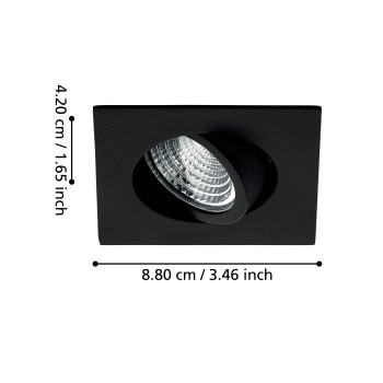 Spot incastrat LED SALICETO Eglo 33394, 8.8x8.8 cm, 6W
