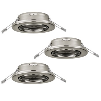 Set 3 spoturi incastrate AGULO Eglo 75675, D8.6 cm, 3xGU10