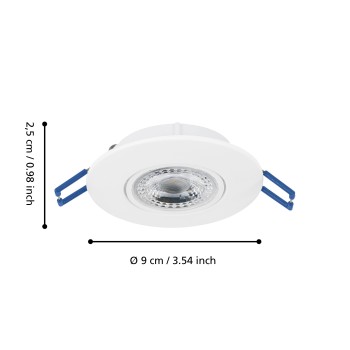 Set 3 spoturi incastrate LED ZUJAR Eglo 75763, D9 cm, 3x3.4W